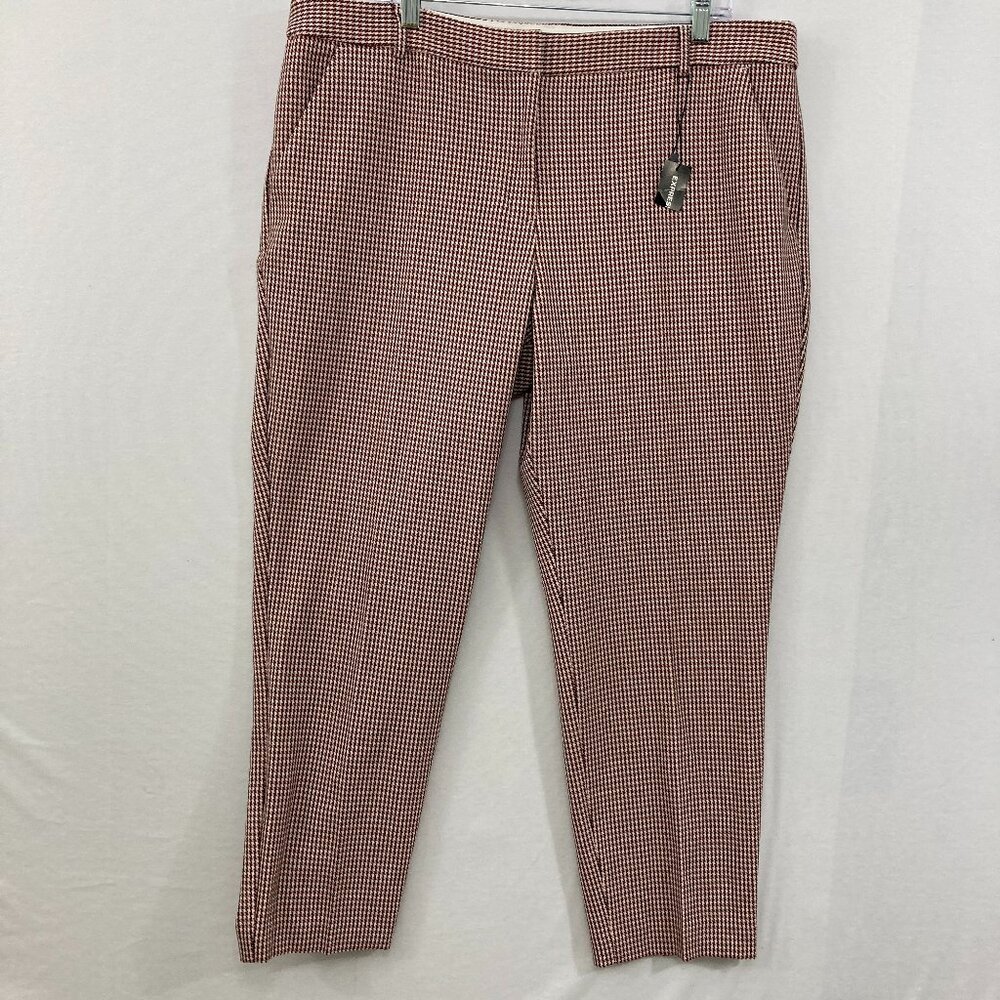 New Express size 18R Houndstooth Columnist Ankle Mid Rise Pants Preppy Office